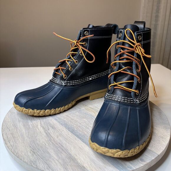 LL Bean Boots Women's Leather‎ Raven Blue Classic Bean Boots Made in USA Size 11 - Picture 3 of 11